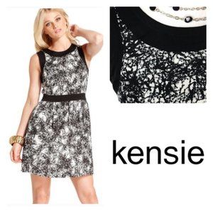 Kensie Black and White Figure Flattering Sleeveless Mini Dress sz Small EUC
